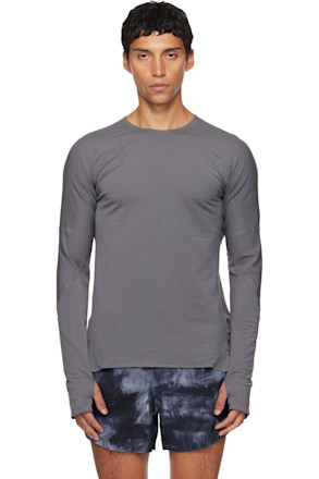 Gray Running Long Sleeve T-shirt