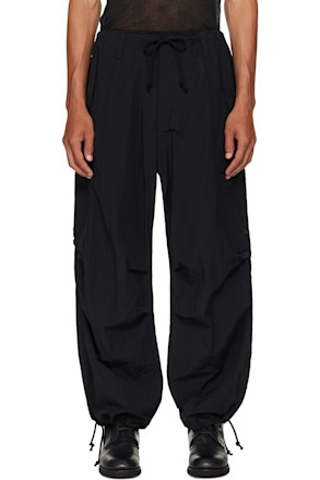 Black Nylon Weather Cargo Pants