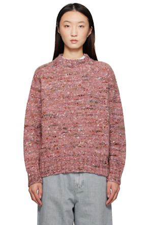 Pink Melange Crewneck Sweater