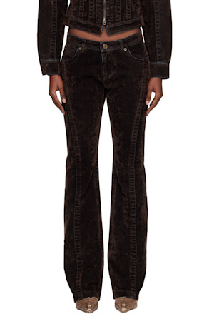 Brown Flock Jeans