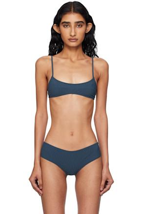Navy Bream Stripe Bikini Top