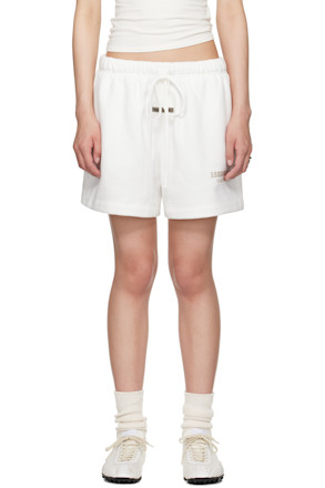 White Soccer Fleece Shorts