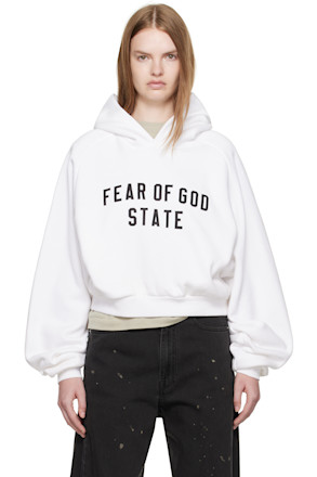 White Fleece Raglan Hoodie