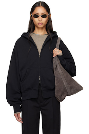 Black Classic Full Zip-Up Hoodie