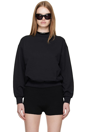 Black Classic Fit Crewneck Sweatshirt