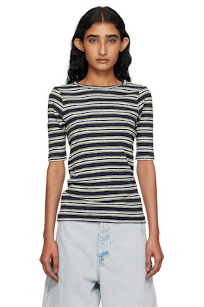 Navy & Green Stripe T-shirt