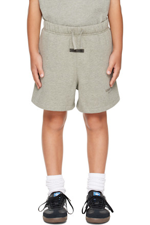 Kids Gray Fleece Soccer Shorts