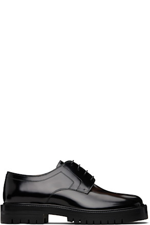 Black Tabi Lace-Up Derbys