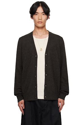 Brown Suede Elbow Patch Cardigan