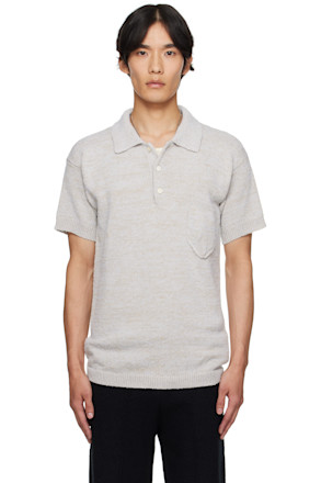 Beige Patch Pocket Polo