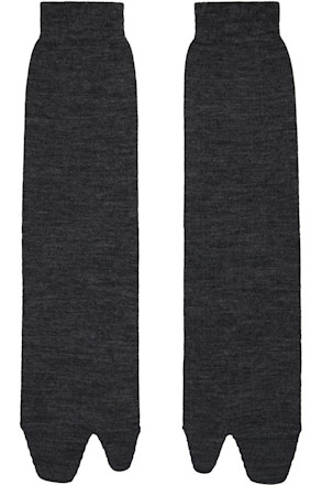 Gray Bootleg Tabi Socks