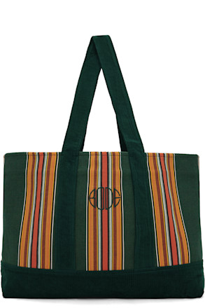 Green Parakeet Stripe Tote