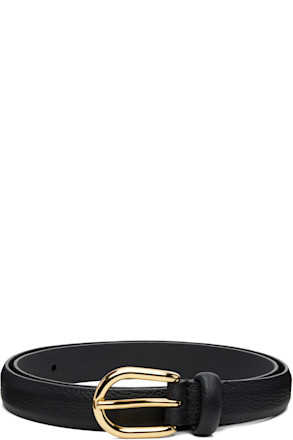Black Skinny Nappa Leather Belt