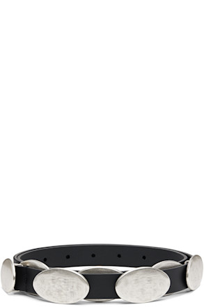 Black Slim Nappa Calf Leather Belt