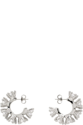 Silver Wheel Hoop Earrings