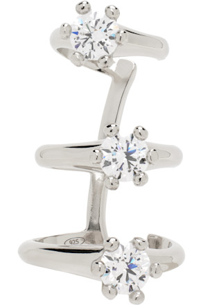 Silver Solitaire Ear Cuff
