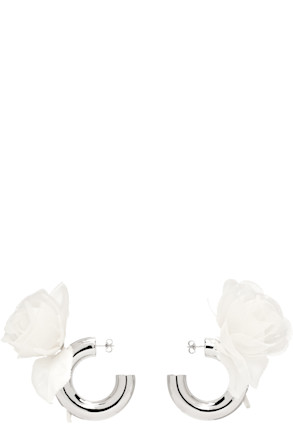 SSENSE Exclusive Bridal Capsule Flower Hoop Earrings