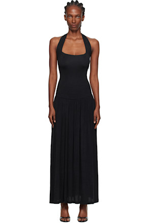 Black Quill Maxi Dress