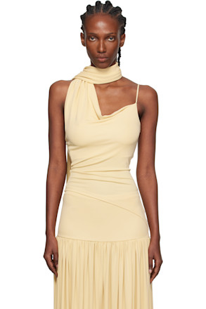 Yellow Asymmetrical Scarf Camisole