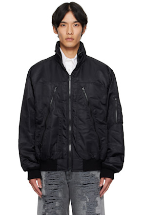 Black Sports Bomber Jacket