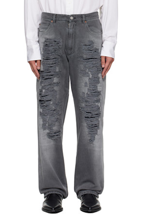 Gray 5-Pocket Jeans