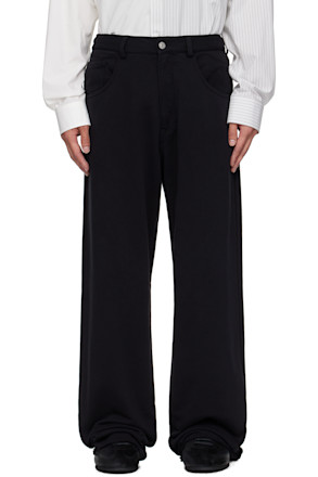 Black Cotton Sweatpant Trousers