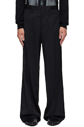Black Wool Tailored Trousers
