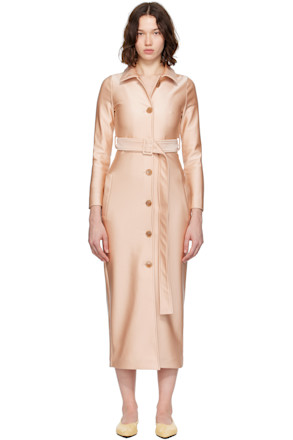 Beige Fitted Trench Coat