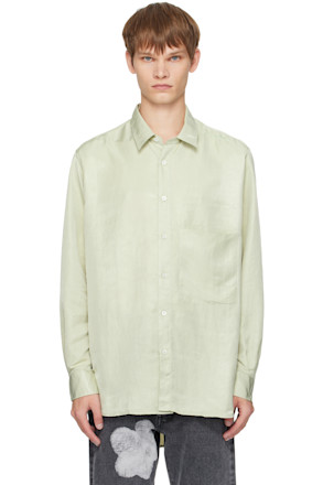 Green Fluid Pocket Shirt