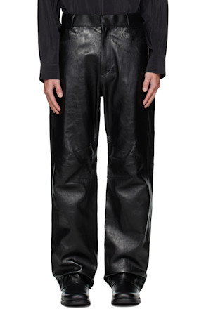 Black Office Leather Pants