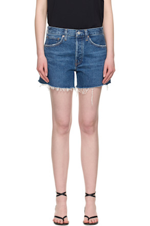 Blue Parker Long Denim Shorts