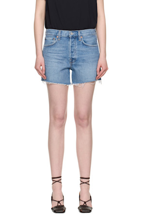 Blue Parker Long Denim Shorts