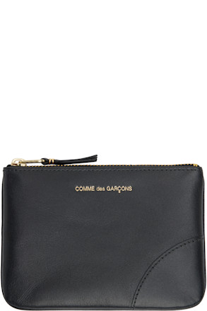 Black Classic Leather Line Pouch