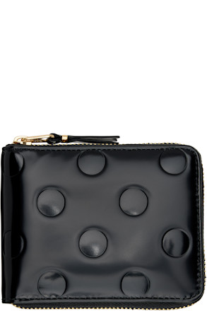 Black Dots Embossed Leather Line Wallet
