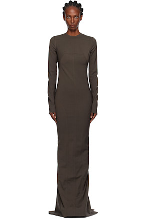 Gray Concordians Wool Mallot Maxi Dress
