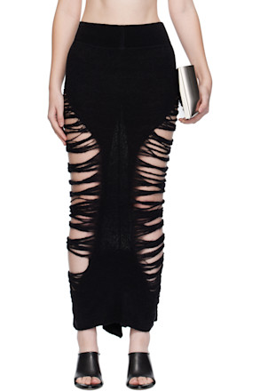 Black Concordians Calf Dauphine Midi Skirt