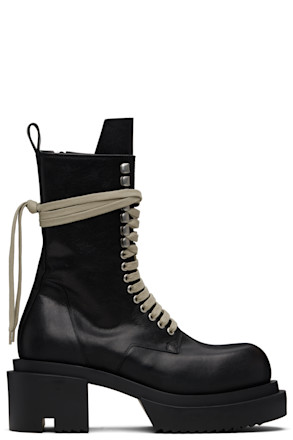 Black Concordians Lace-Up Bogun Boots