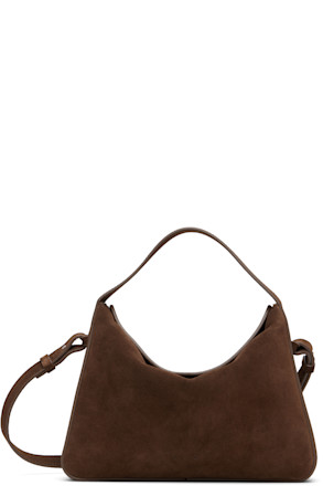 Brown Soft Baguette Crossbody Bag