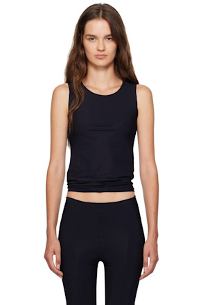 Black Round Neck Sleeveless Tank Top