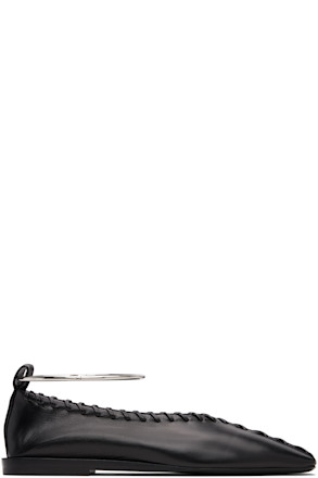 Black Ring Ballerina Flats