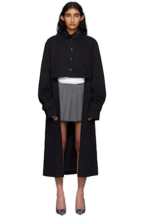 Black Front Cropped Coat