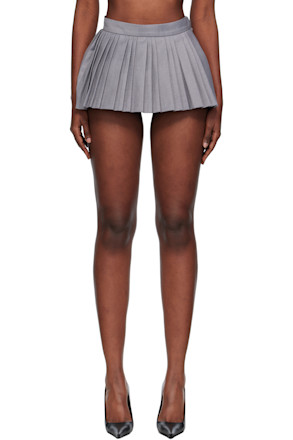 Gray Volumed Micro Skort