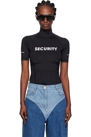 Black 'Security' Pocket Turtleneck