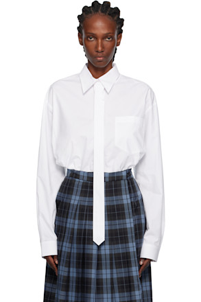 White Neck Tie Shirt