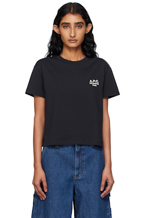 Navy Boxy 'Rue Madame' T-shirt
