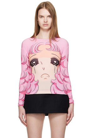 SSENSE Exclusive Pink Long Sleeve Crying Girl T-Shirt