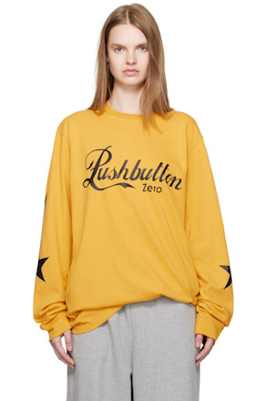 Yellow Printed Graphic Long Sleeve T-shirt