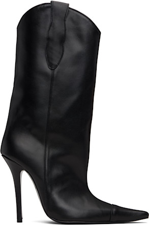 Black Mid-Calf Cowgirl Boots
