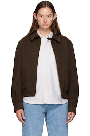 Brown Quilted Swing Top Faux-Suede Jacket