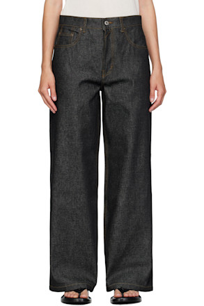 Indigo Rigid Semi Wide Jeans